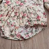 Pagliaccetti Born Infant Neonate Ragazzi Cute Pretty Body Manica lunga Ruffles Stampa floreale Tute 0-18M