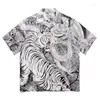 Men's T Shirts 23SS Flame Tiger Print WACKO MARIA Shirt Men Women EU Size Cool Fabric Top Tees Fashion Summer Grunge Clothes