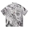 Camisetas masculinas 23sss Flame Tiger Print Wacko Maria Camise