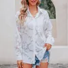 Blusas femininas elegantes jacquard mesh feminino Blousefashion 2023 Veja por meio de manga longa de streetwear office casual lady tops 18973