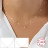 Chains BOAKO Plata De Ley 925 Necklace For Women Clear Crystal Chain Around The Neck Collares Para Mujer Bijoux Femme Vintage