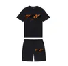 Herrkvinnor Sportdräkt Summer Brand Fashion Solid Color Simple Round Neck Casual T-shirt+Shorts Two Piece Set Men's T-Shirt Shorts