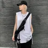 Мужские майки Summer Men Street Punk Punk Hip Hop Ruped Horles Top Black White Unisex Vintage Rush Рубашка без рукавов DJ Недоверия