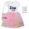 Vestidos de menina 2-10y jardim de roupas de banban meninas princesas com malas pequenas garotas de camiseta fofa garten festas de casamento vestidos