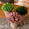 Decorative Flowers Pineapple Grass Plant Pot Simulation Plastic Small Potted Fake Bonsai Tree Ball Artificial Ornament