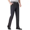 Men's Suits Arrival Mens Casual Business Pants Men Mid Full Length Soft Trim Brand Trousers Regular Straight Black Grey Large Size 30-40