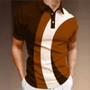 Summer Mens Polo Shirt Color-coded Short Sleeve Tshirt Mesh Breathable Business Lapel Tops Tee Fashion Striped T Shirt For Boys