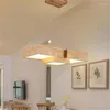 Pendant Lamps Japanese Modern Simple Creative Wooden LED Pendent Lights Rectangular Wood For Living Room Dining