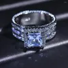 Ringos de cluster Diwenfu Solid 925 Sterling Silver Color Ring 2 S Jóias de diamante Gemstone Anilos de Bizuteria