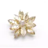 Brooches PD BROOCH Shining Glass Flower For Women 8-colors Beauty Office Party Pin Year Gifts