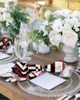 Table Napkin 4pcs Geometric Rectangle White Black Red Square 50cm Wedding Decoration Cloth Kitchen Dinner Serving Napkins