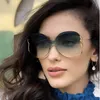 Sonnenbrille Mode Übergroße Randlose Frauen Designer Einteilige Linse Farbverlauf Sexy Lady Schmetterling Sonnenbrille UV400