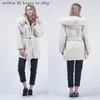 Jaquetas de lã feminina para mulheres 2023 casaco com colar de pele real casual moda casual com cinto de capa de caxemira de cais de outono