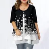 Dames plus size t -shirt big size 6xl zomer vrouw t -shirt casual losse nep twee stukken chiffon tshirts vrouwelijk plus vrouwen kleding grote tops 230520