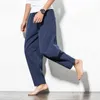 Men's Pants Men's Linen Casual Pants Loose Trousers Chinese Style Bloomers Pants