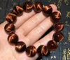 Braccialetti Naturale Rosso Occhio di tigre Rotondo Perline Bracciale Pietra preziosa Brasile Donna Uomo 14mm 16mm 18mm Forte occhio di gatto Cristallo Trasporto di goccia AAAAA