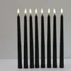 3D弾丸ヘッドブラックシェルロングロッドLED CANDLE BLACK BASE 28cm High Plastic黄色フラッシュウォームホワイトフラッシュクリスマスキャンドル卸売