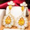 Dangle Earrings GODKI Long Tassel Water Shape Drop Earring For Women Wedding Cubic Zirconia Dubai Bridal Costume Jewelry Summer Party