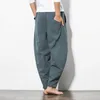 Men's Pants Men's Linen Casual Pants Loose Trousers Chinese Style Bloomers Pants