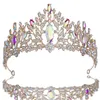 AB kleur tiara kroon voor bruiloft verjaardagsfeestje haar sieraden koningin bruids bruid kristal kroon haaraccessoires