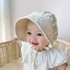 帽子の夏の夏のレース帽子プリンセスガール幼児ソフトボンネットキャップ幼児の花広微笑