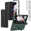 Samsung Galaxy Z Fold 4 Fold 3 5G Case Pen Box Magnetic Hinge Protection Film Screen Cover 용 가죽 브래킷 케이스