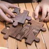 Tovagliette 4x Sottobicchieri in legno Puzzle Design Creativo Resistente al calore Decorazione Regali di inaugurazione della casa Tappetino per tazza di caffè per tavolo da ufficio