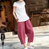 Active Pants Summer Women Yoga Cotton Linen Wide Leg Harem Sweatpants Running Jogger Fitness Gym Workout Casual Track Pant Activewear