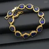 Collier boucles d'oreilles ensemble couleur or pour les femmes mariage en forme de gouttelette bleu rouge zircone pendentif anneau Bracelet chaîne Halloween cadeau