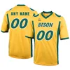 Maillots personnalisés North Dakota State Bison personnaliser hommes collège blanc vert or nous drapeau mode taille adulte football américain porter maillot cousu