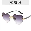 Sunglasses Fashion Love Women 2023 Frameless Peach Heart Shape UV400SunglassesSunglasses