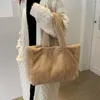 Taille Sacs Foufurieux Mode Grand Sac Fourre-Tout De Luxe En Fausse Fourrure Femmes Sacs À Main Designer Lady Main Moelleux Doux En Peluche Shopper Hiver