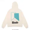 Herenhoodies Sweatshirts Heren Uitstekende ontwerpers Rhude Herfst en winter Kleine mode Letterdruk Hoog gewicht katoen Terry Hoo