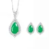 Stud Cellacity Classic 925 Sterling Silver Stub örhängen med vattendroppform Emerald Gemstone Wedding Silver Fine Jewelry Gift