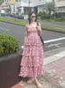 Casual Dresses Seaside Holiday Skirt Ins Super Fire Po Fairy Fragmented Flower Strap Dress Summer Cake Beach