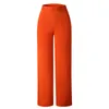 Damesbroek capris vrouwen casual solide losse wide been oranje broek vrouwelijk streetwear