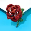 Vintage strass lusso grande spilla rosa San Valentino fiore spilla bouquet corpetto accessori invernali gioielli regalo