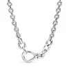 Necklaces 2020 New Original 100% 925 Sterling Silver pan Chunky Infinity Knot Chain Necklace For Women DIY Gift free shipping