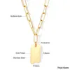 Pendant Necklaces LUXUKISSKIDS Vintage Collier Inoxidable Gold Color Design Ruler Pendants Long 45cm 5cm Cuban Link Chains Necklace Man