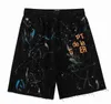 Mens Women Shorts Американская модная бренда депета для раскрашенной вручную печать чистое хлопковое Терри Терри Хай-стрит 46-точечные повседневные брюки Черный Bluexsgj