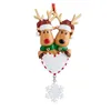 Christmas Decorations Personalized Reindeer Family Of 2 3 4 5 6 Tree Ornament Cute Deer Holiday Winter Gift Year 2023