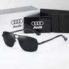 Designer de óculos de sol cool Audi caixa de quatro círculos de luxo polarizada nova personalidade óculos de alta definição espelhos retrovisores masculinos 557