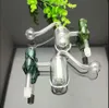 Brûleur en verre à double filtre de beauté Bongs en verre Brûleur à mazout Pipe à eau en verre Plates-formes pétrolières Fumeurs