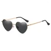 Sunglasses Fashion Heart Polarized Designer Women Metal Retro Sun Glasses UV400 Shades Eyewear