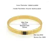 Bangle Design Fashion Bracelet Men/Women Love Couple Gold Color Stainless Steel Black Stone For Lover's Jewelry