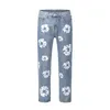 Oversized Baggy Stacked Mens Designer Purple Jeans Men Flower Full Print Jeans Pants Oversized Streetwear Straight Casual Men and Women Denim Trousers 14h6b