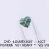 Бусины другие лаборатории выращенного Diamond Heart Cvd Fancy Green Vs1 1.1ct