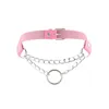 Choker Fashion Women Cool Harajuku Fetish O-ring Metal Silver Chains Collar Bondage Harness Chocker Chokers