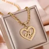 Halsband Personliga 18K Plate Gold Heart Initial Letter Pendant AZ Alphabet Halsband Charm Halsband Rostfritt stål smycken för kvinnor