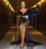 2023 AMVCA ASO EBI Black Mermaid Prom Dress Beaded Crystals Lace Evening Formal Party Second Reception Födelsedagsengagemang klänningar klädrock de soiree zj286